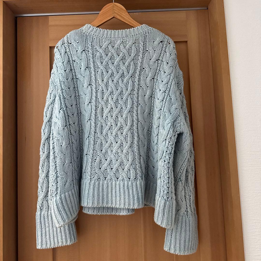 PRISTINE プリスティン ウール混ケーブルプルオーバー ニット 草木染め