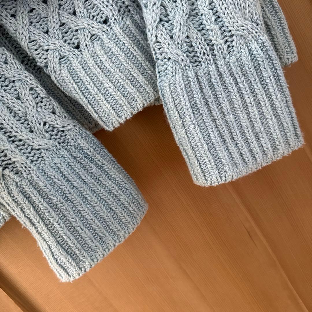 PRISTINE プリスティン ウール混ケーブルプルオーバー ニット 草木染め