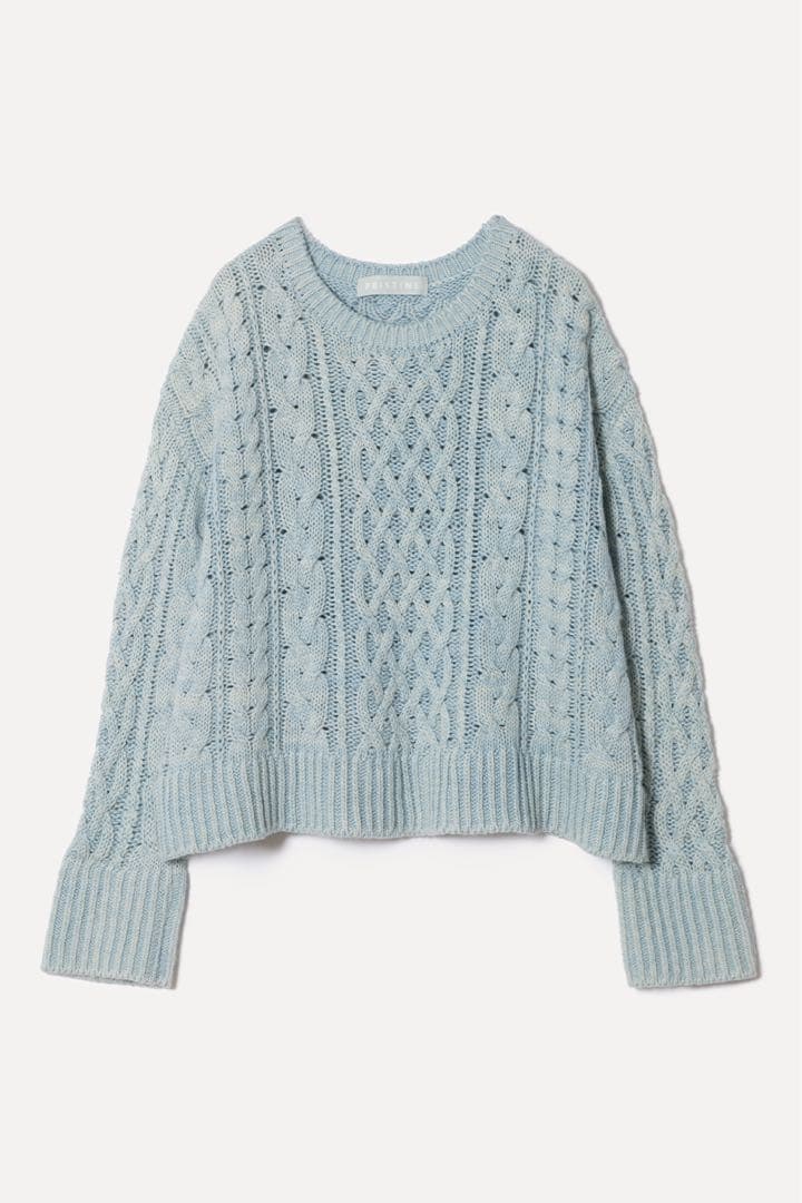 PRISTINE プリスティン ウール混ケーブルプルオーバー ニット 草木染め