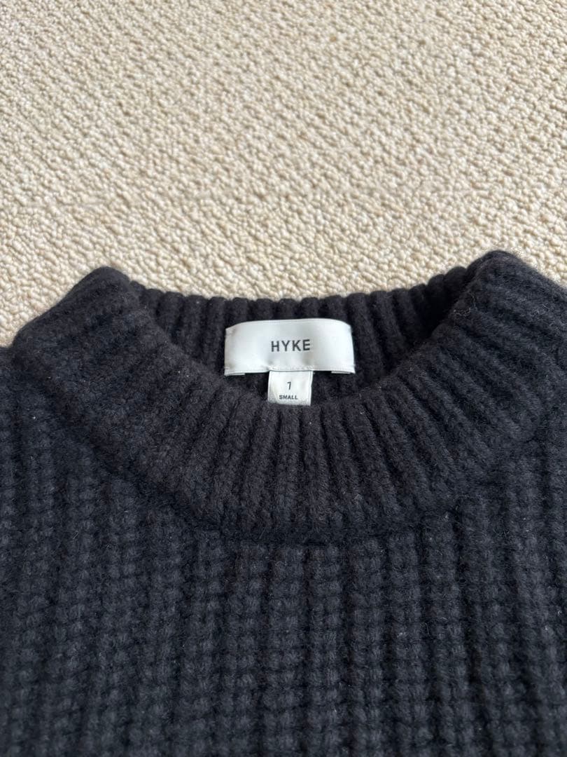 HYKE ブラック リブ編み セーター サイズ1