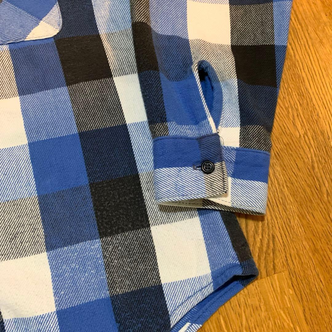 80s FIVE BROTHER チェック ネルシャツ ブラック ブルー