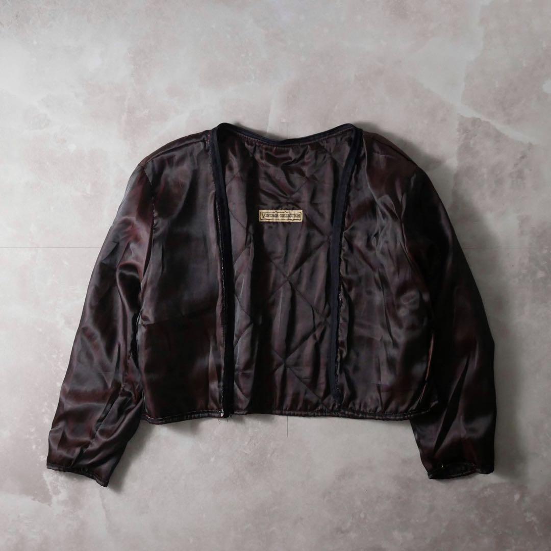 スタンドカラー レザージャケット ブラック L