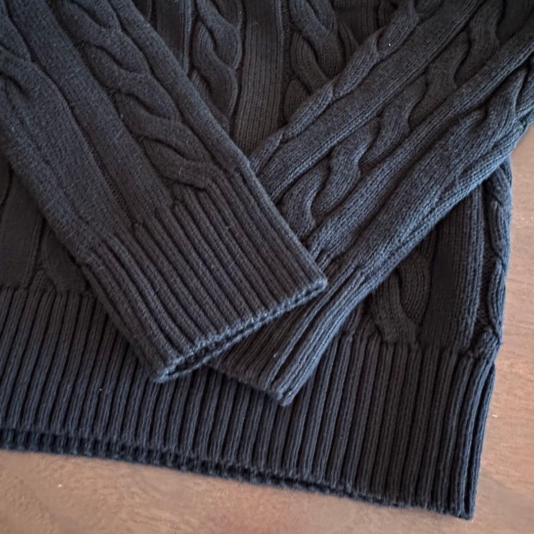 メンズ黒S 【新品タグ付】ポロ ラルフローレン コットン ケーブル セーター