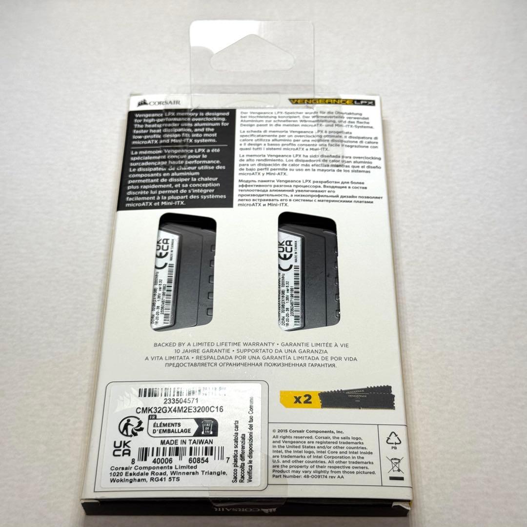 メモリー CORSAIR 32GB DDR4 3200MHz