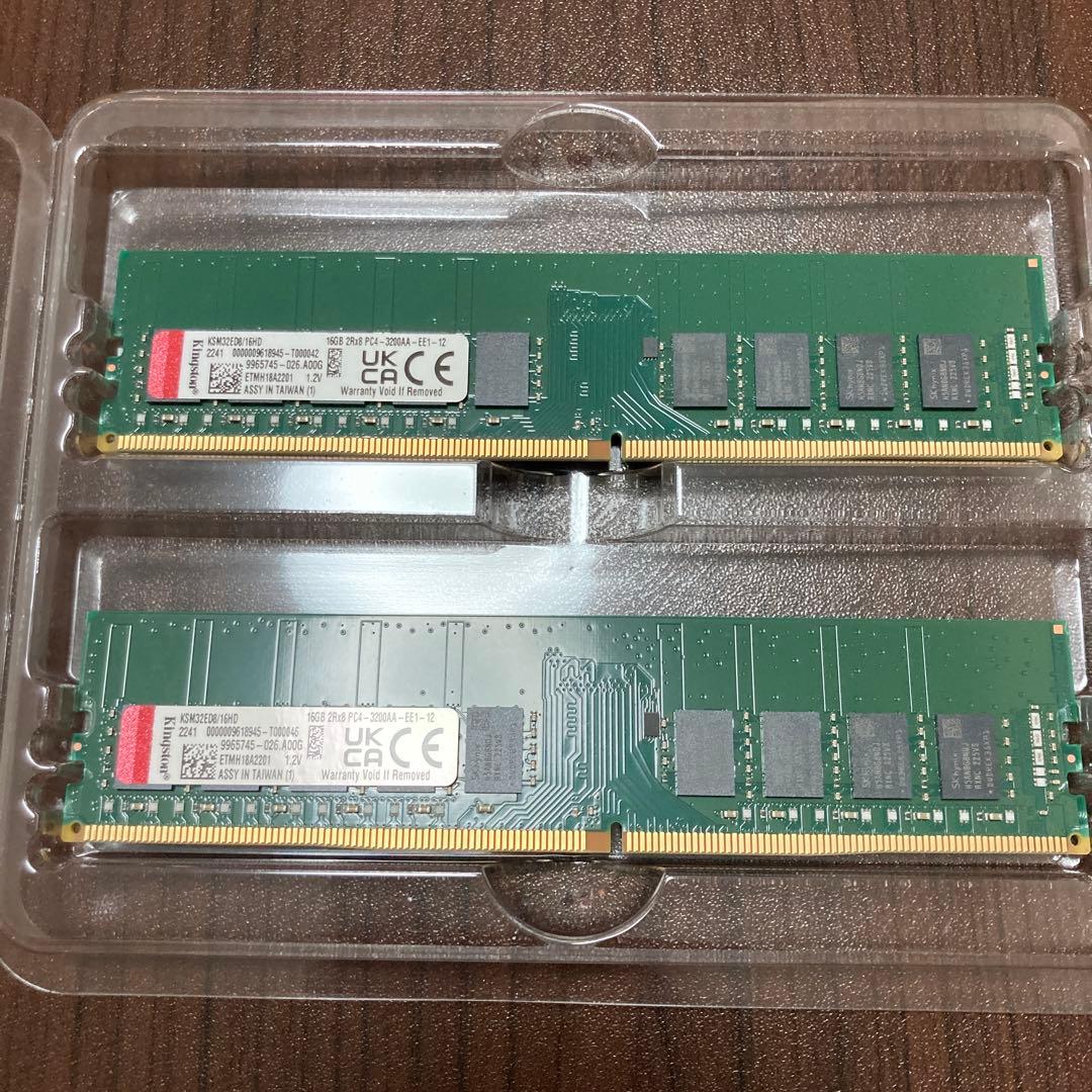 Kingston ECC UDIMM 合計32GB 2枚 3200MT/s