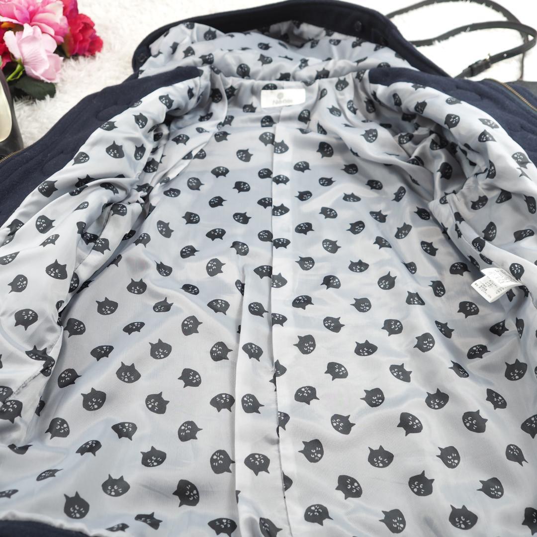 G5710*Ne-net ネネット☆ウール☆ダッフルコート☆紺ネイビー☆3