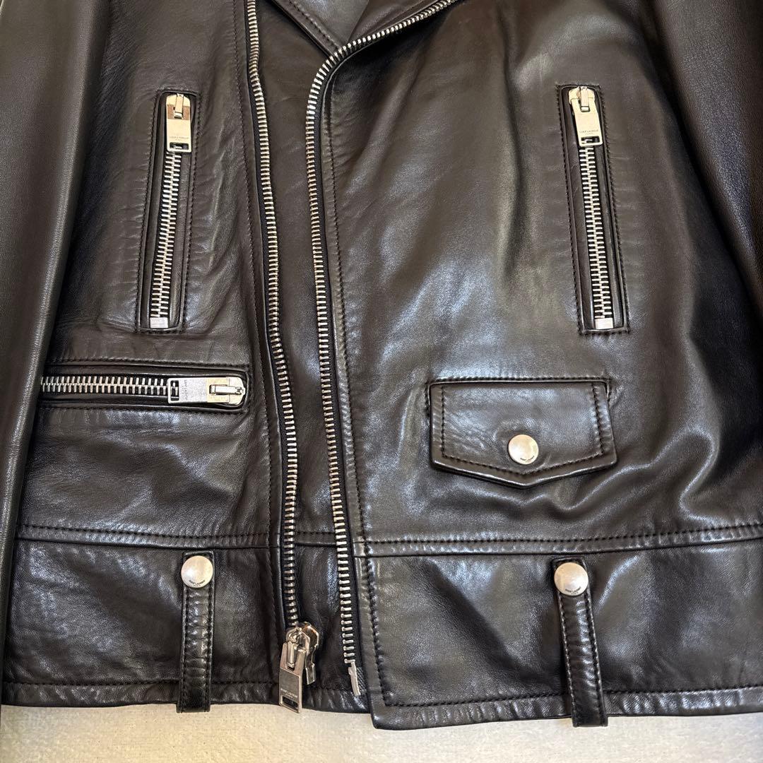 サンローラン 2013SS L01 44 ラムレザーダブルライダースジャケット