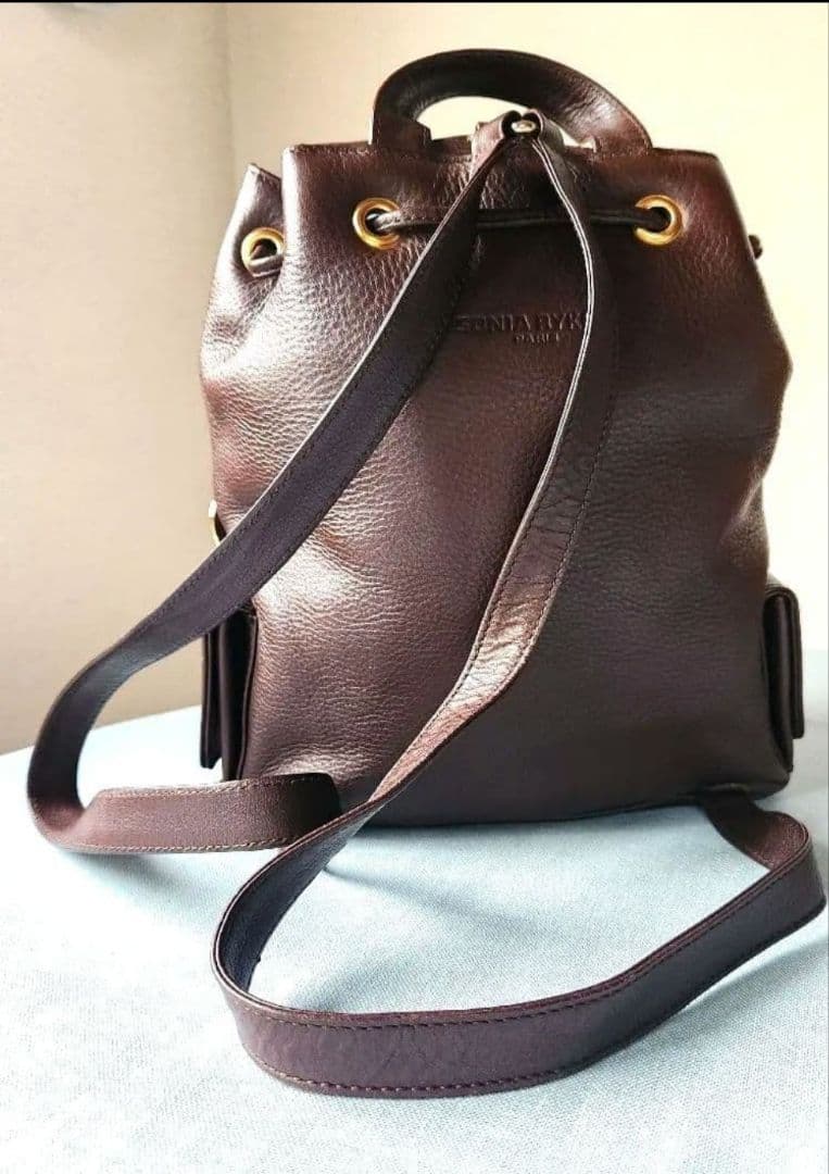 【希少】ソニアリキエル パリ店舗購入 牛革リュック 90年代ヴィンテージ