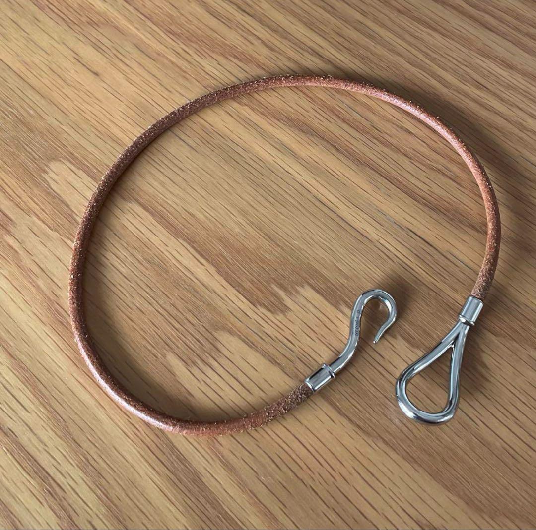 HERMES ジャンボ 2連 レザー ブレスレット チョーカー ブラウン