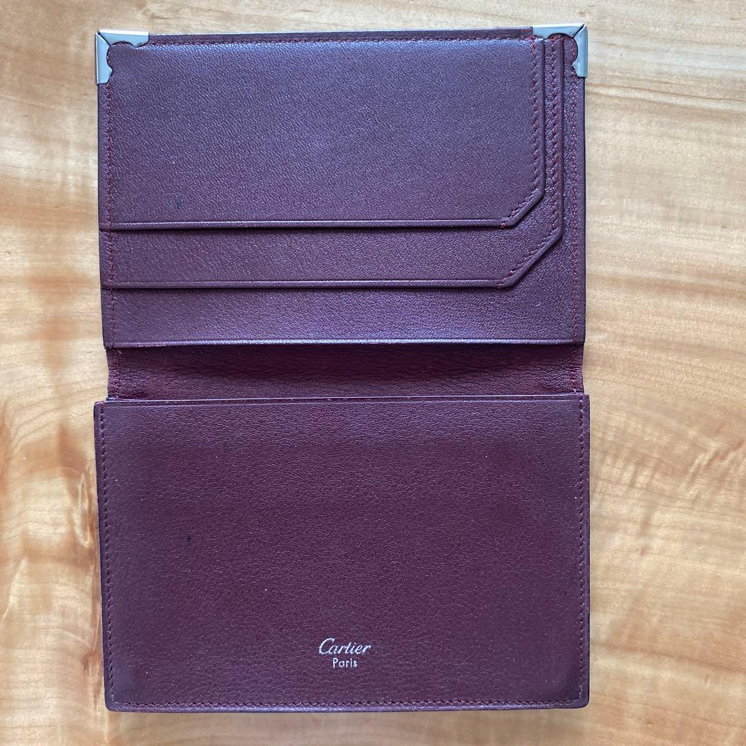 Cartier 名刺入れ 黒 レザー　カボション　cabochon