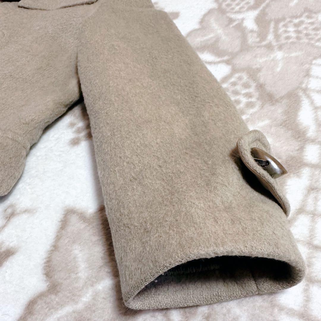 バーバリーロンドン ダッフルコート ノバチェック トグル ロング ウール フード