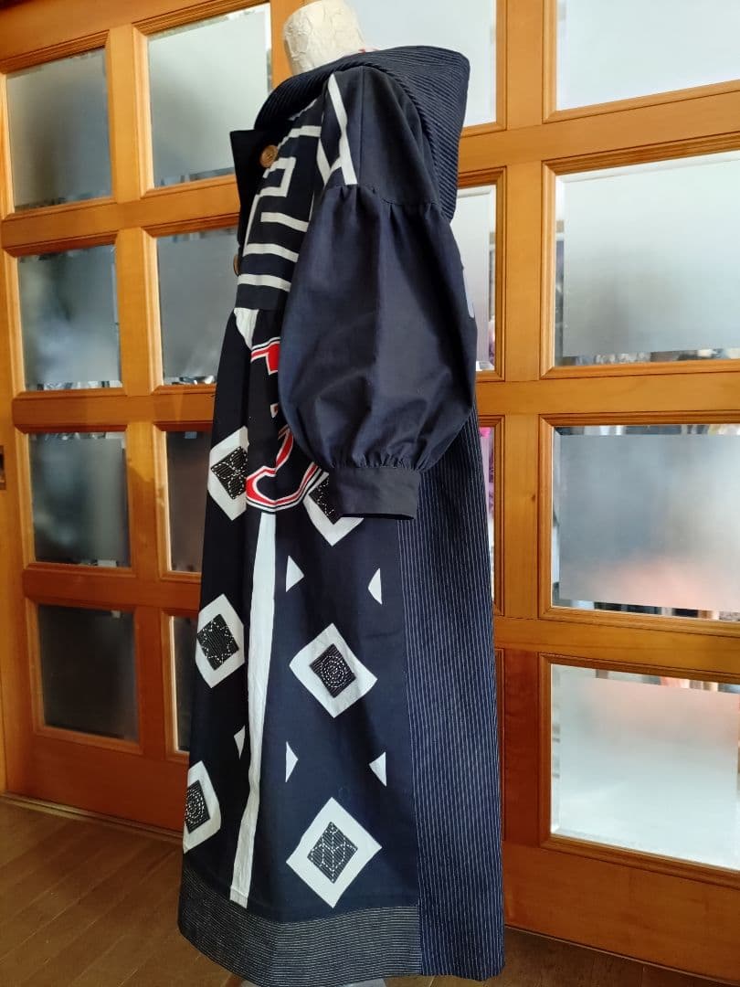 こえと　フード付き半纏のコート
