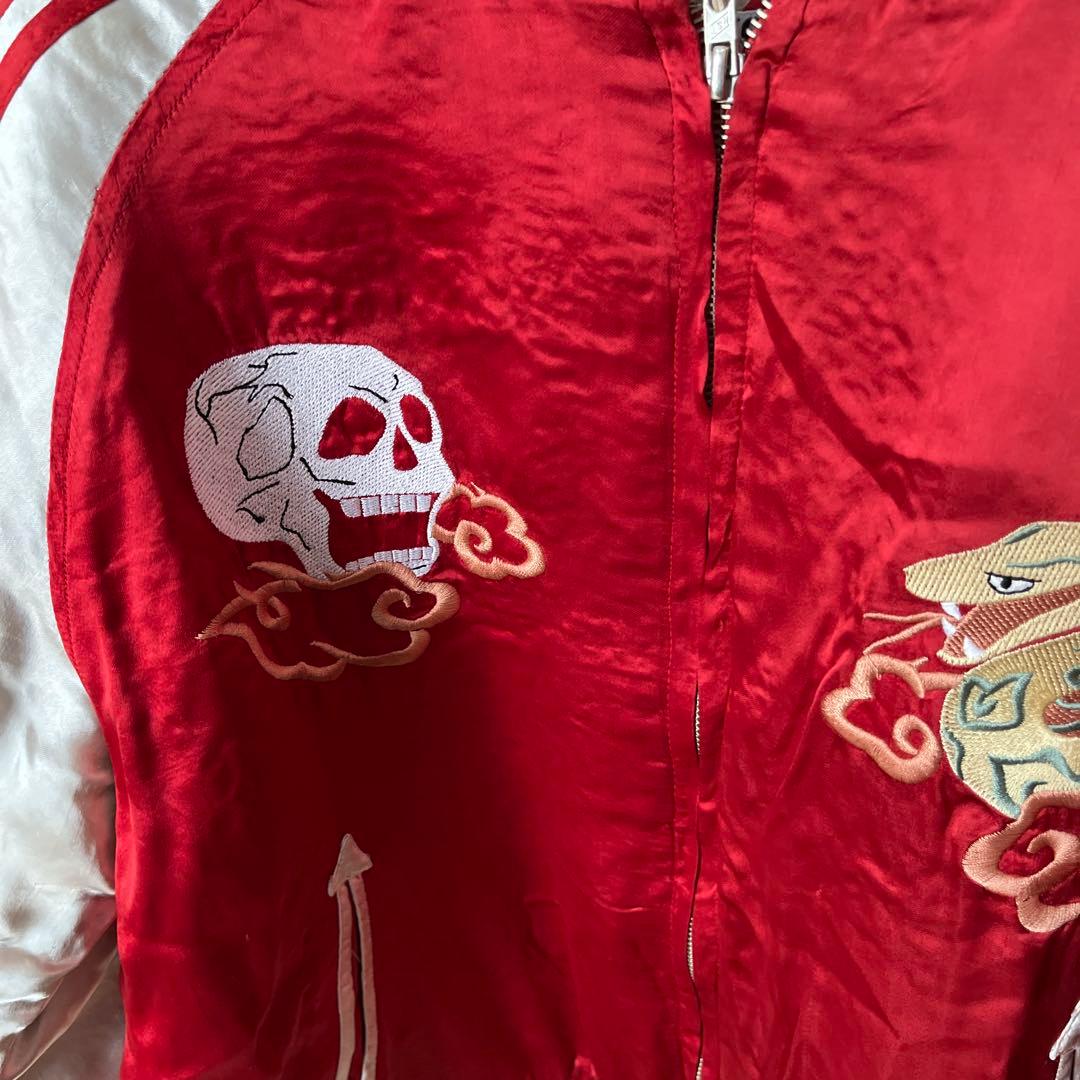 【未使用品】スカジャン 蛇髑髏　レアな赤HOUSTON