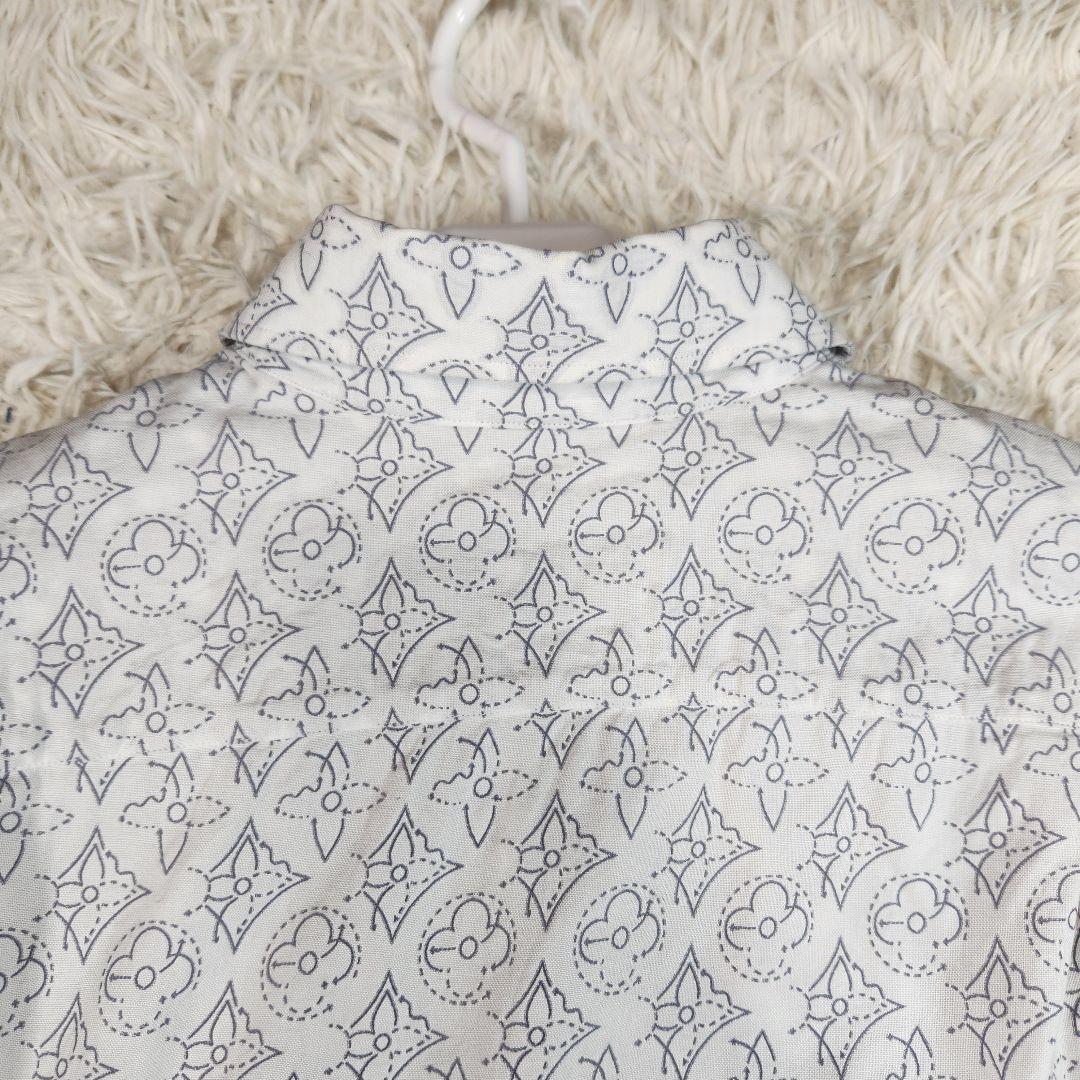 21AW 極美品　ルイヴィトン　長袖シャツ　モノグラム　白　着用感XL フラワー