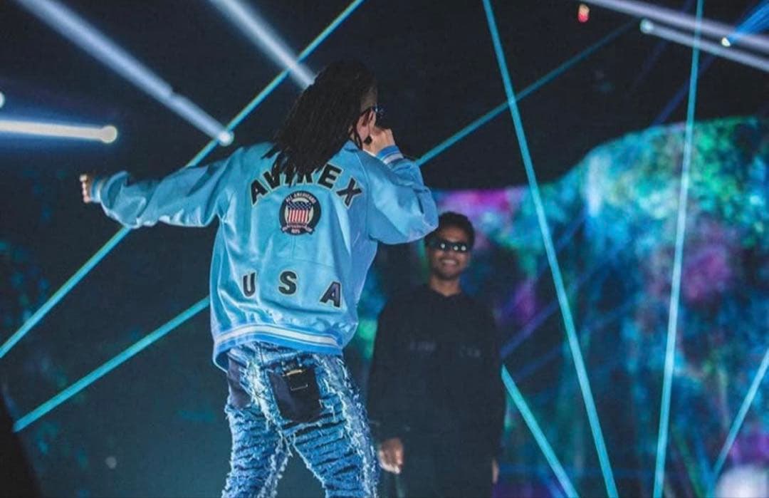 【Kaneee KEIJU着用】AVIREX レザージャケット 羊革 ラッパー