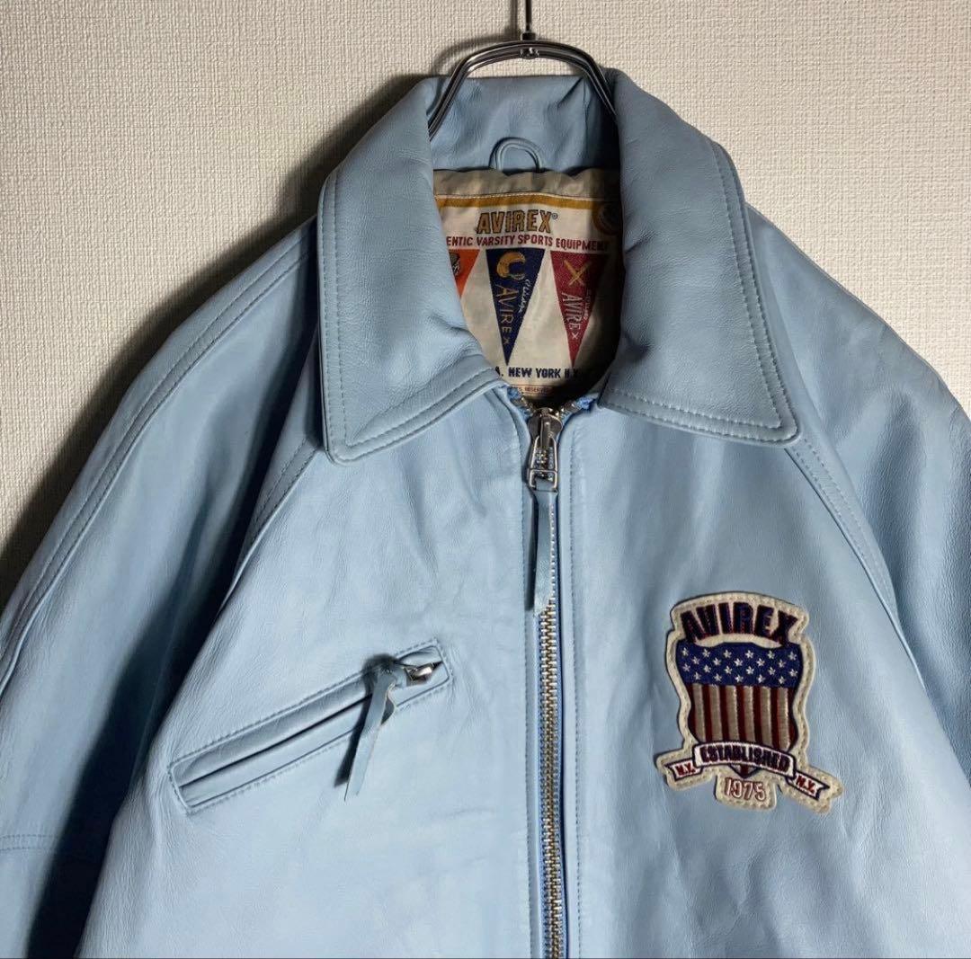 【Kaneee KEIJU着用】AVIREX レザージャケット 羊革 ラッパー