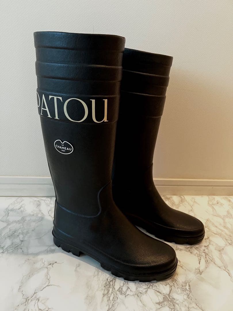 人気完売❤︎PATOU パトゥ レインブーツ 黒 37❤︎24㎝