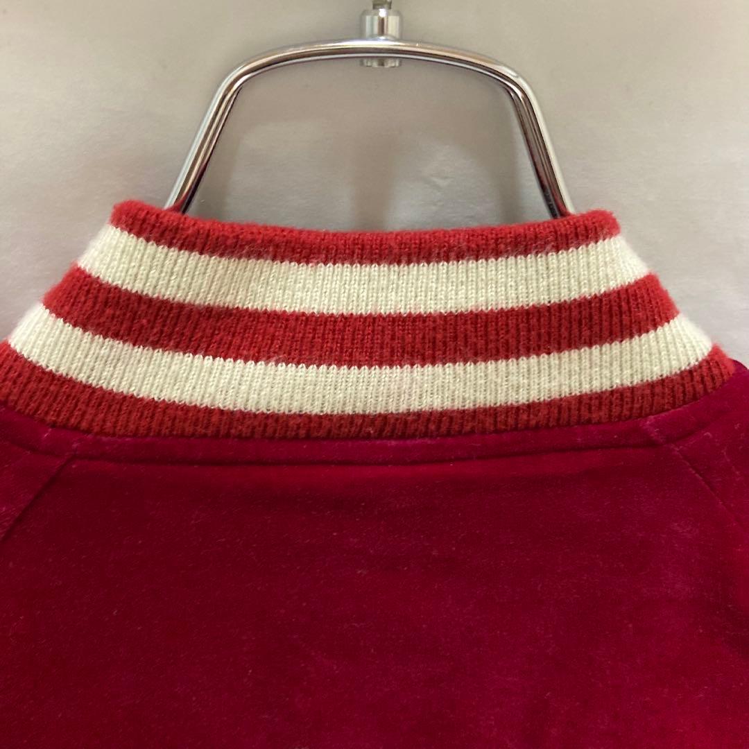 High Spirits 龍 虎 腕刺繍 別珍　スカジャン　L ベロア　赤