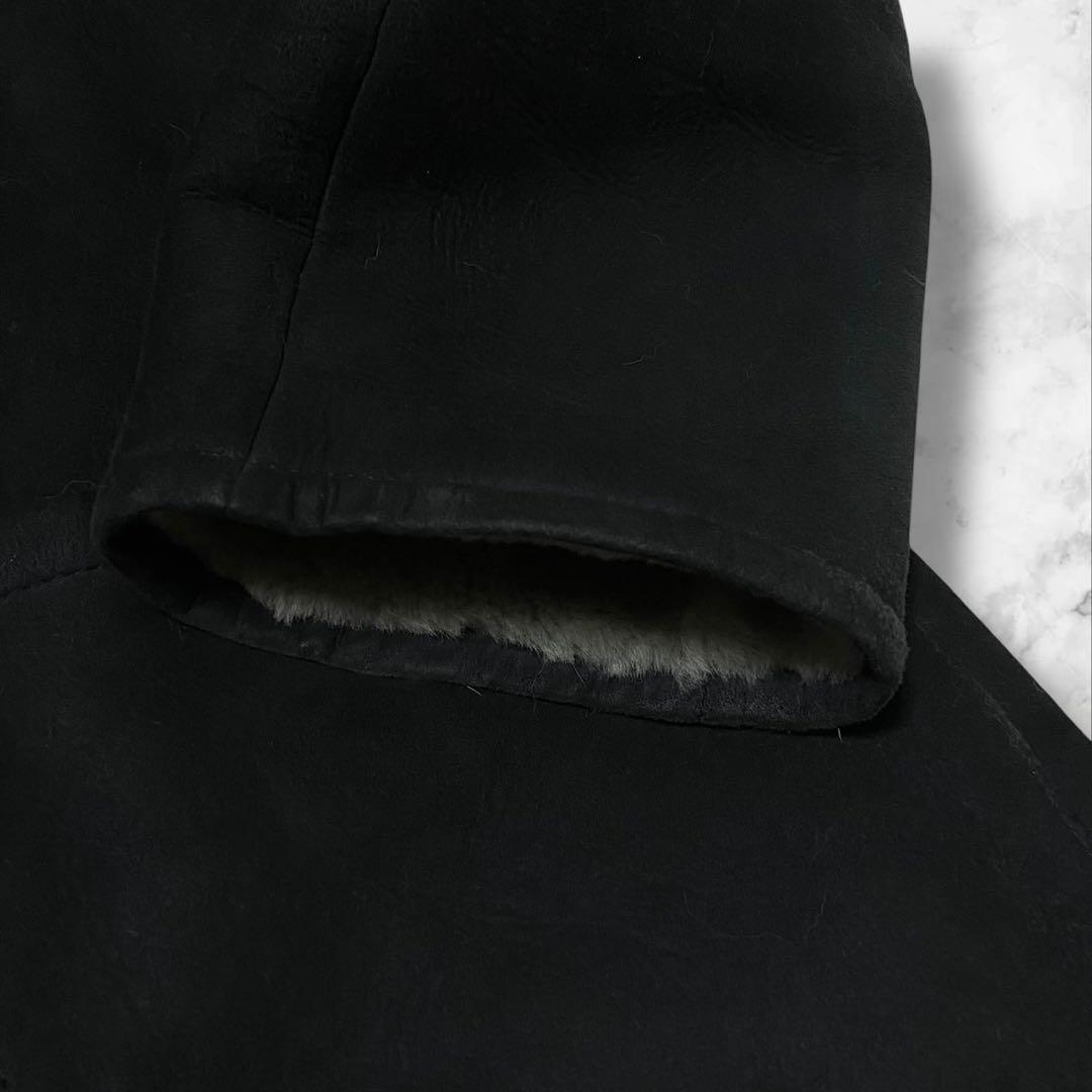 【希少な黒】ビリドゥーエ リアルムートン コート 羊革 ブラック サイズXL相当