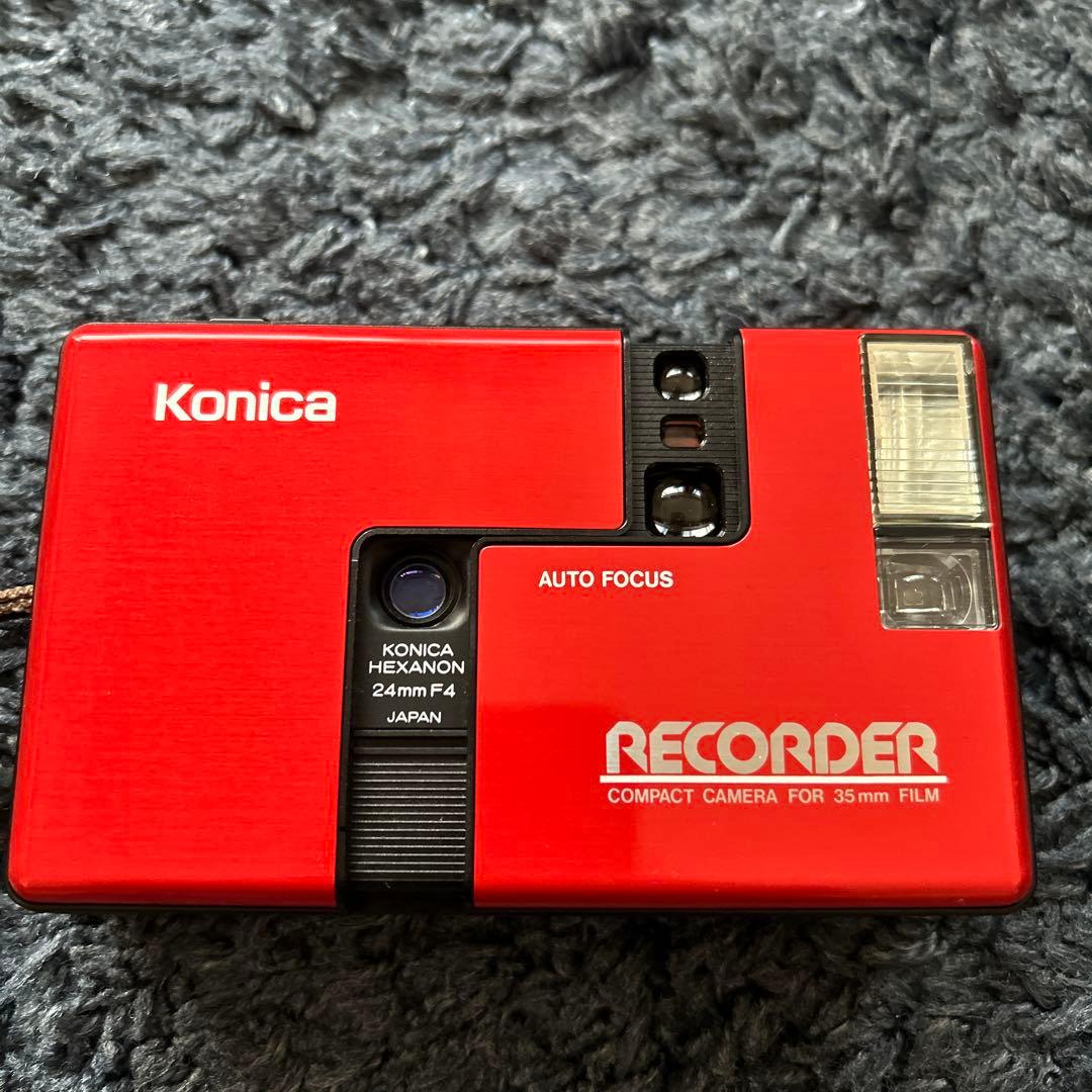 希少 コニカ Konica RECORDER レッド カバー付き