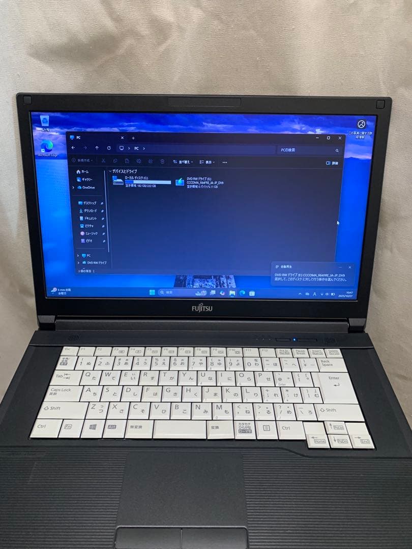 見やすいワイド液晶！10世代FUJITSU A5510/D/Win11Pro！