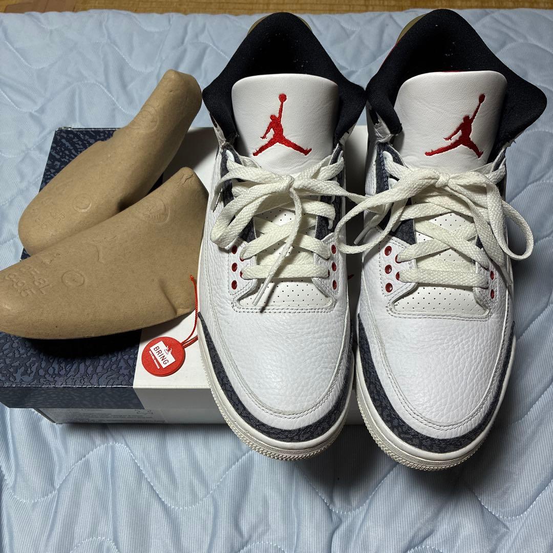 靴 Nike Air Jordan 3 Retro Fire Red Denim