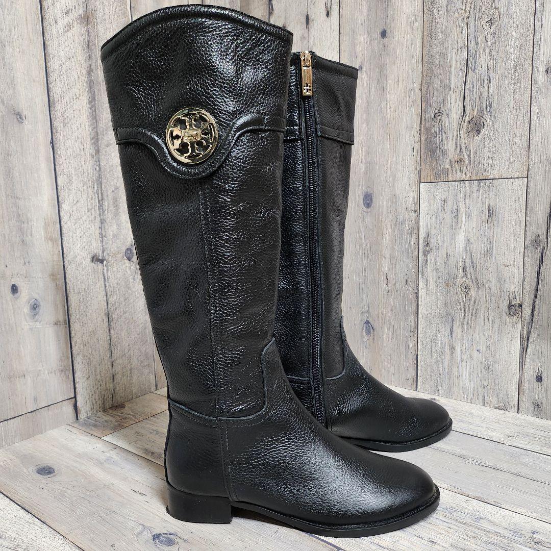 トリーバーチ ロングブーツ 本革 黒 Tory Burch おしゃれ 【美品】
