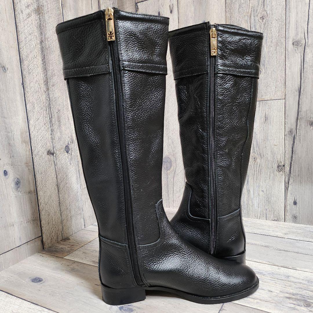 トリーバーチ ロングブーツ 本革 黒 Tory Burch おしゃれ 【美品】