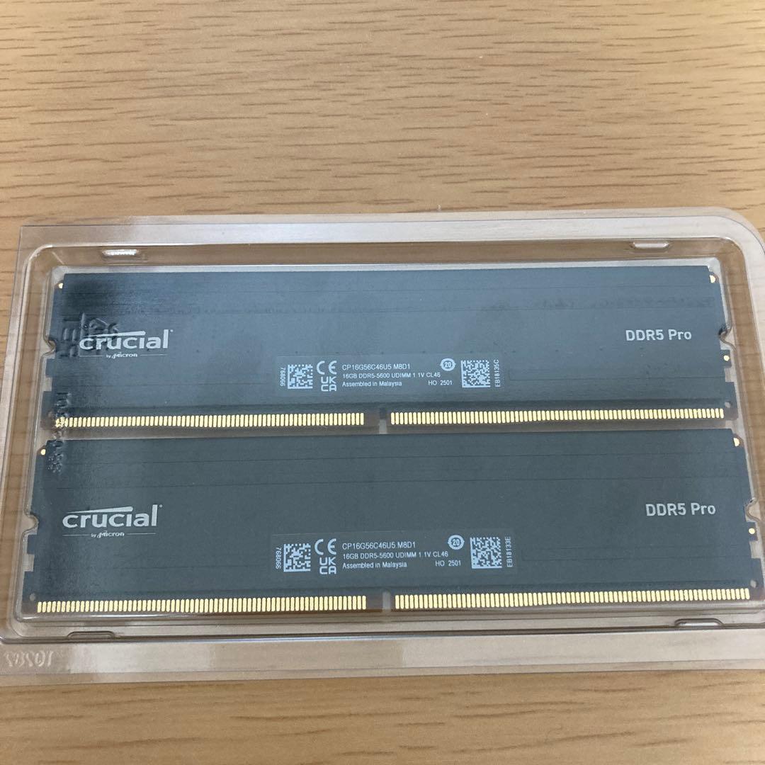 crucial DDR5 Pro 16Gx2 メモリー