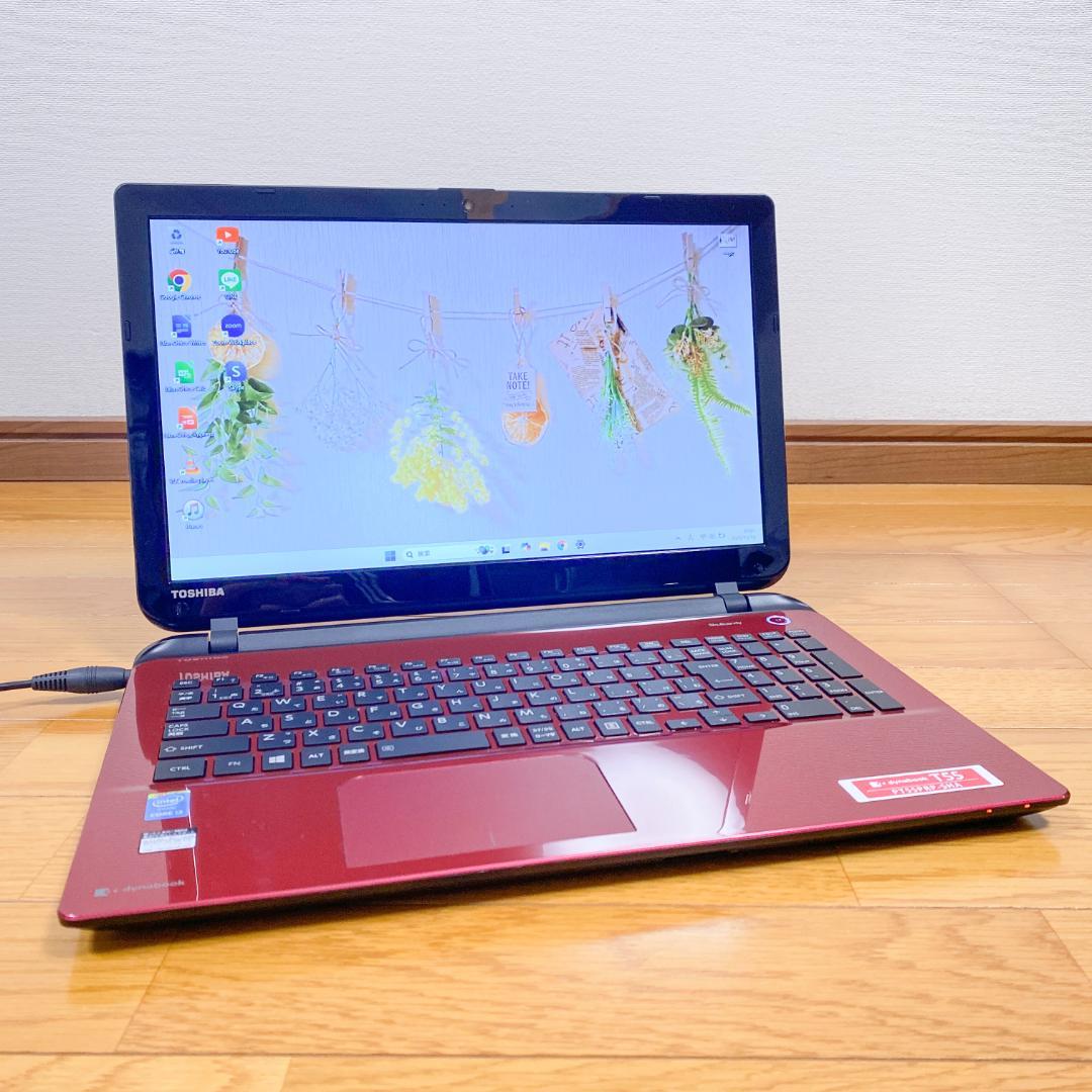 【訳アリ】最新Win11 新品SSD 5世代i3 東芝ノートパソコン赤 カメラ付