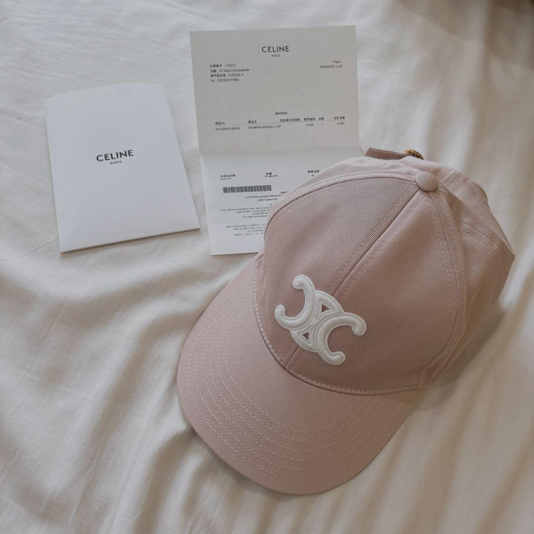 CELINE ピンク ベースボールキャップ