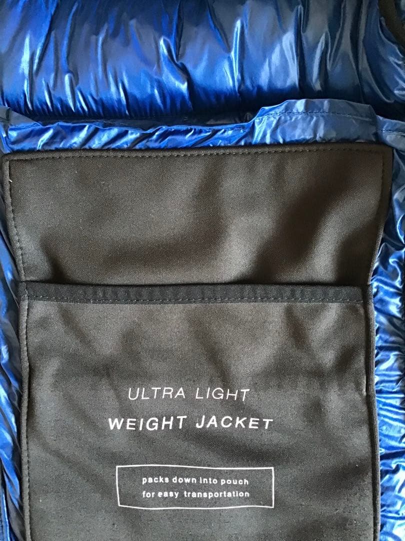 【美品】ZARA ウルトラライト パフジャケット M ブルー 軽量 防寒