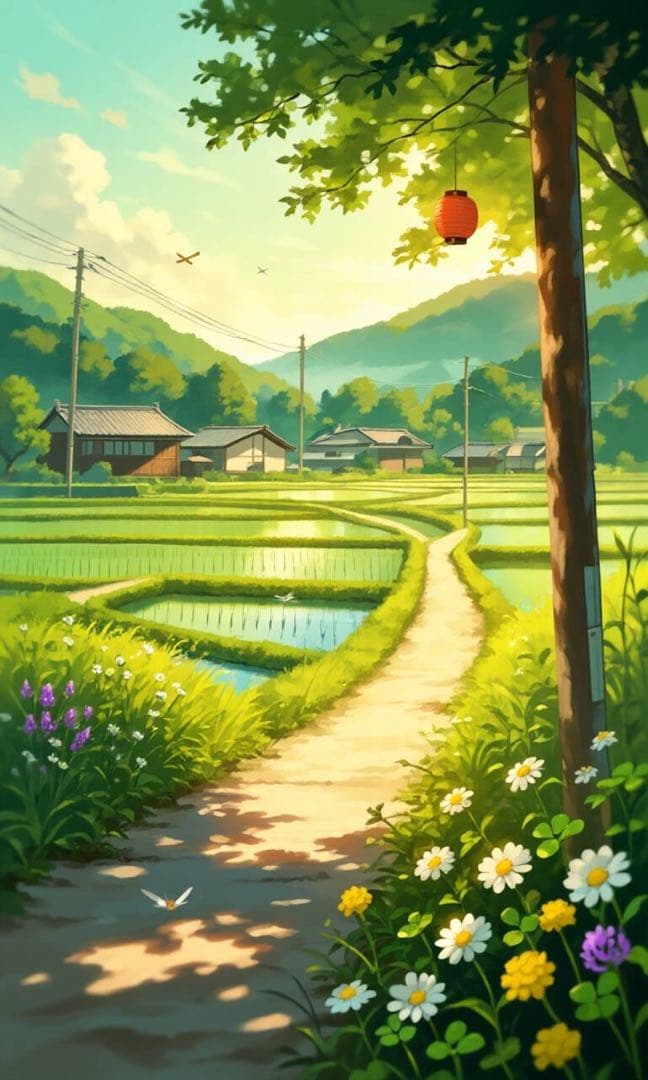 田舎の風景 デジタルアート