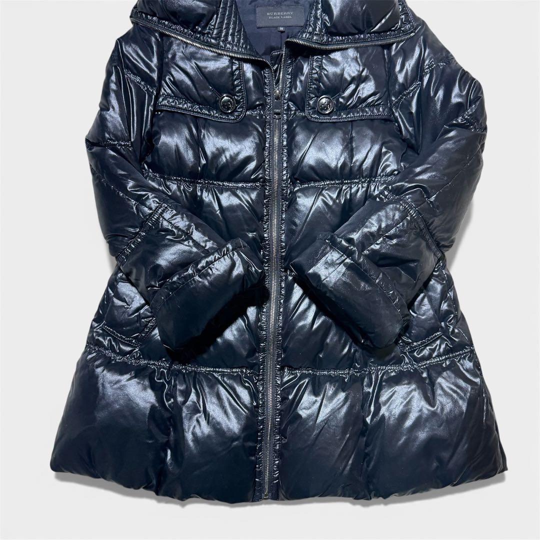 超希少・極美品✨BURBERRY ダウンコート Aライン 光沢 ブラック ノヴァ