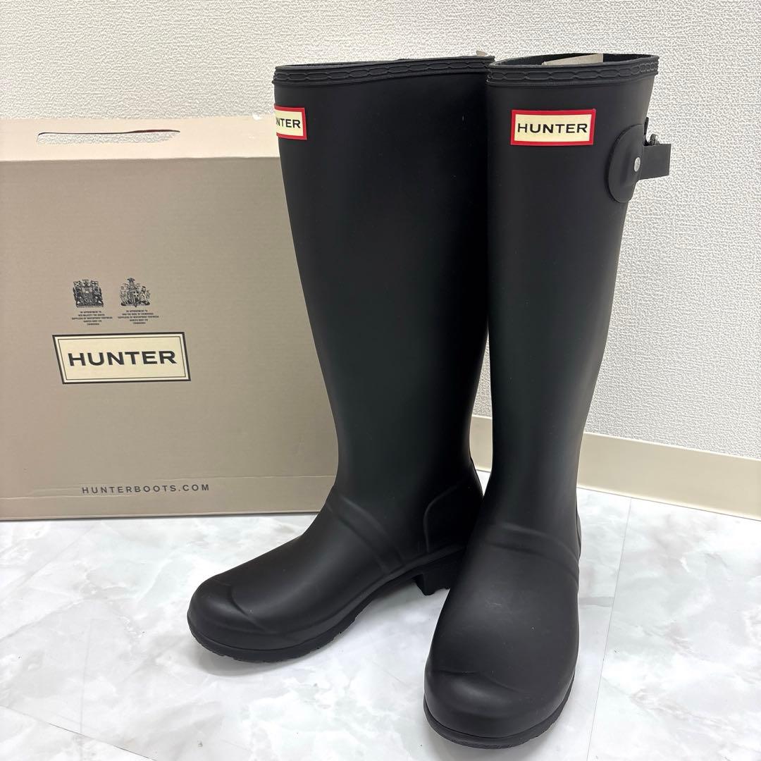 新品✨HUNTERハンター 長靴 　ロング　ブラック24cm UK5　箱付き