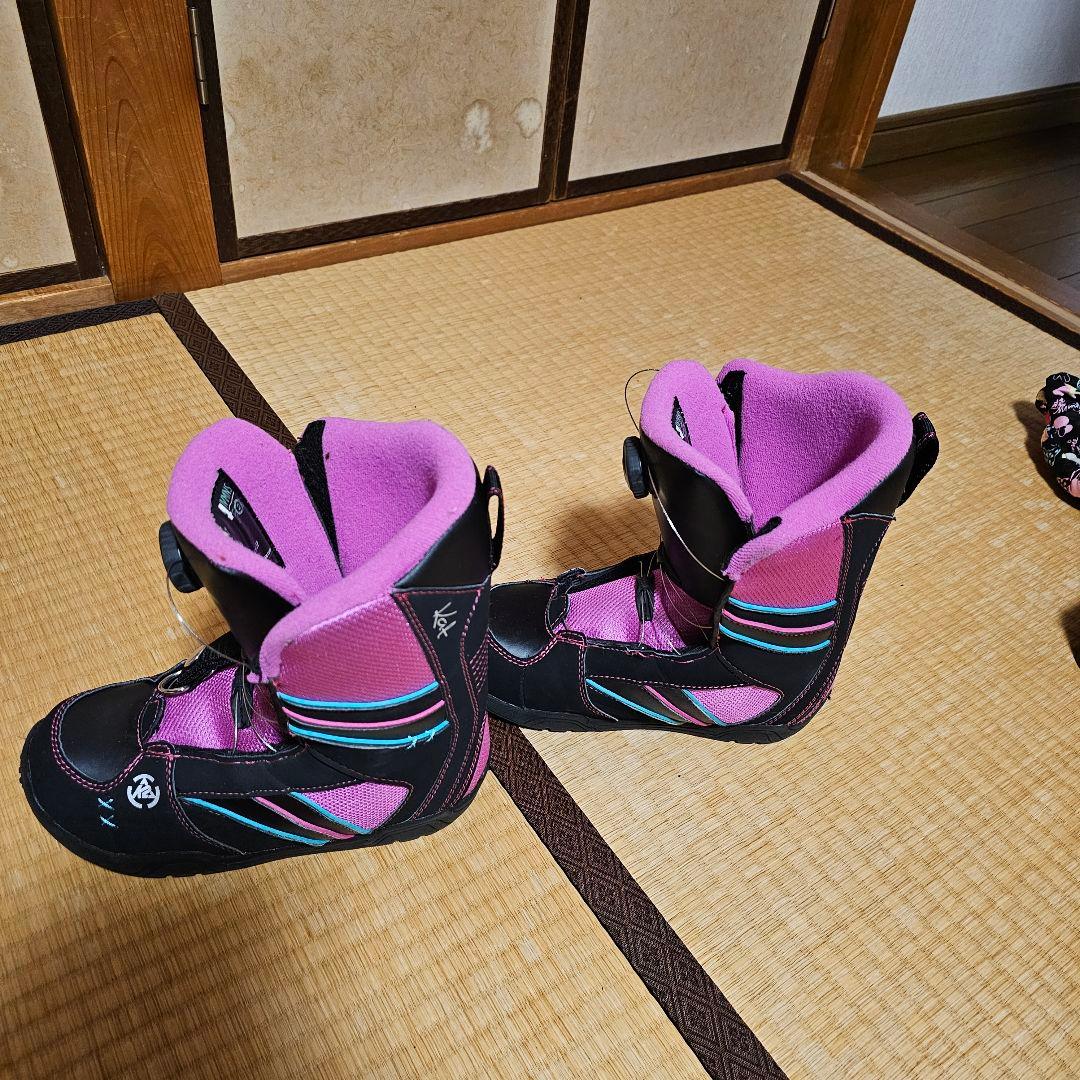 K2 スノーボードビンディング パープル/マルチカラー、ブーツ3点セット