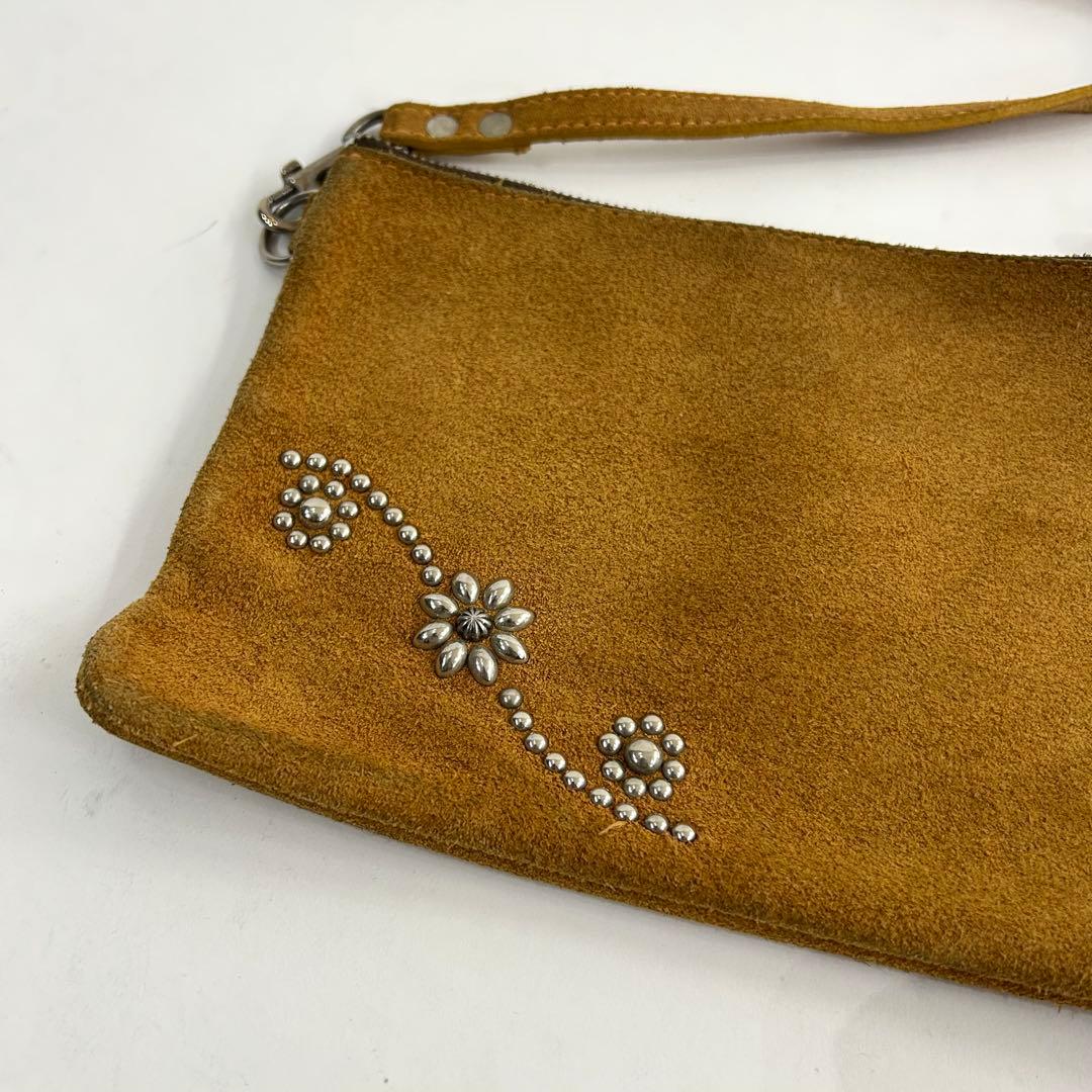 HTC スタッズ　スエードポーチ　レザー紐(調整可能)