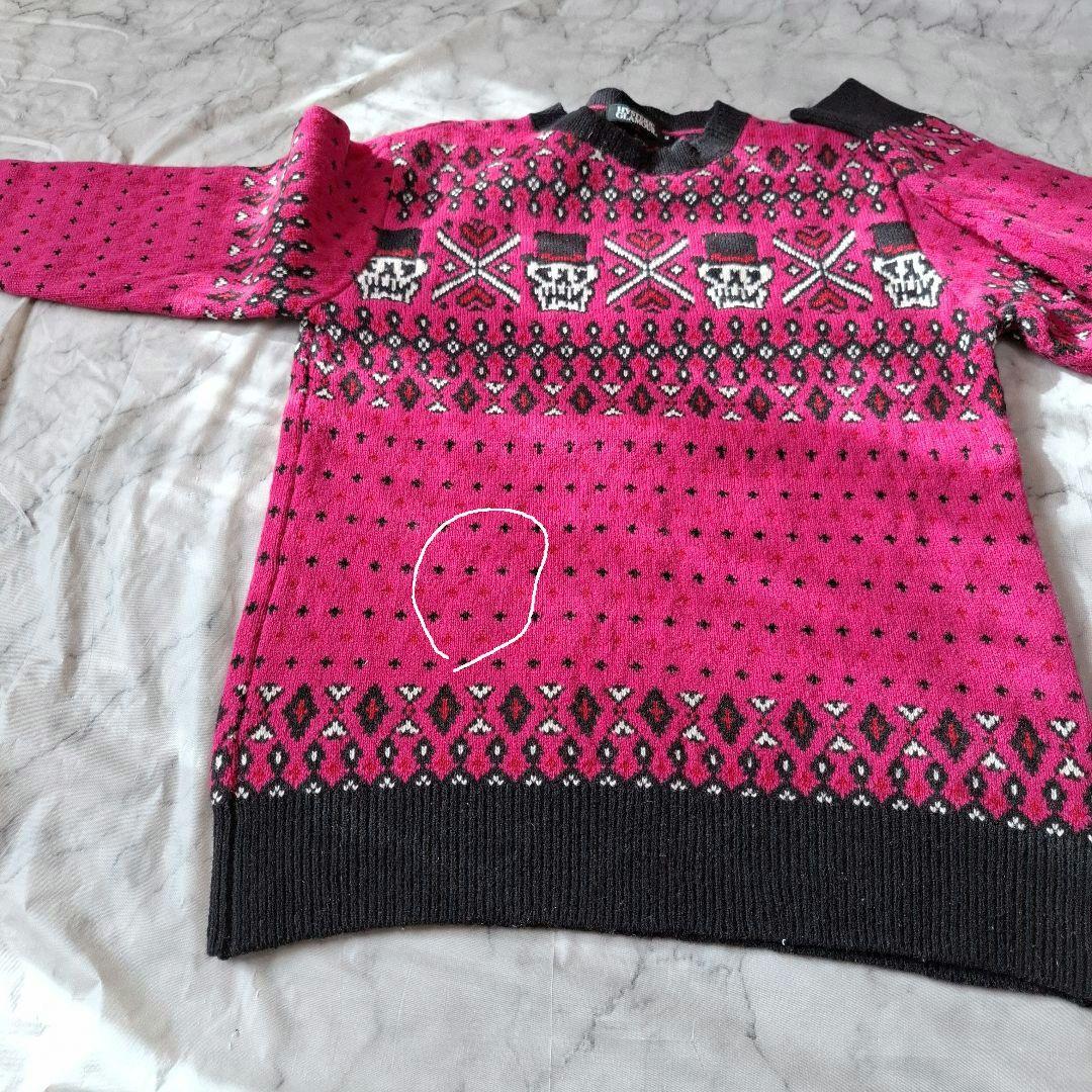 ヒステリックグラマー　ピンク　ドクロ　セーター　ニット　ノルディック　Mサイズ