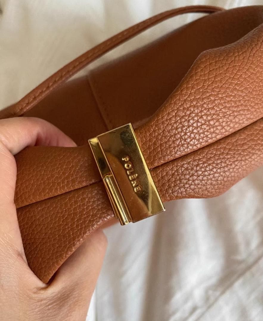 POLENE ブラウン レザーポーチ