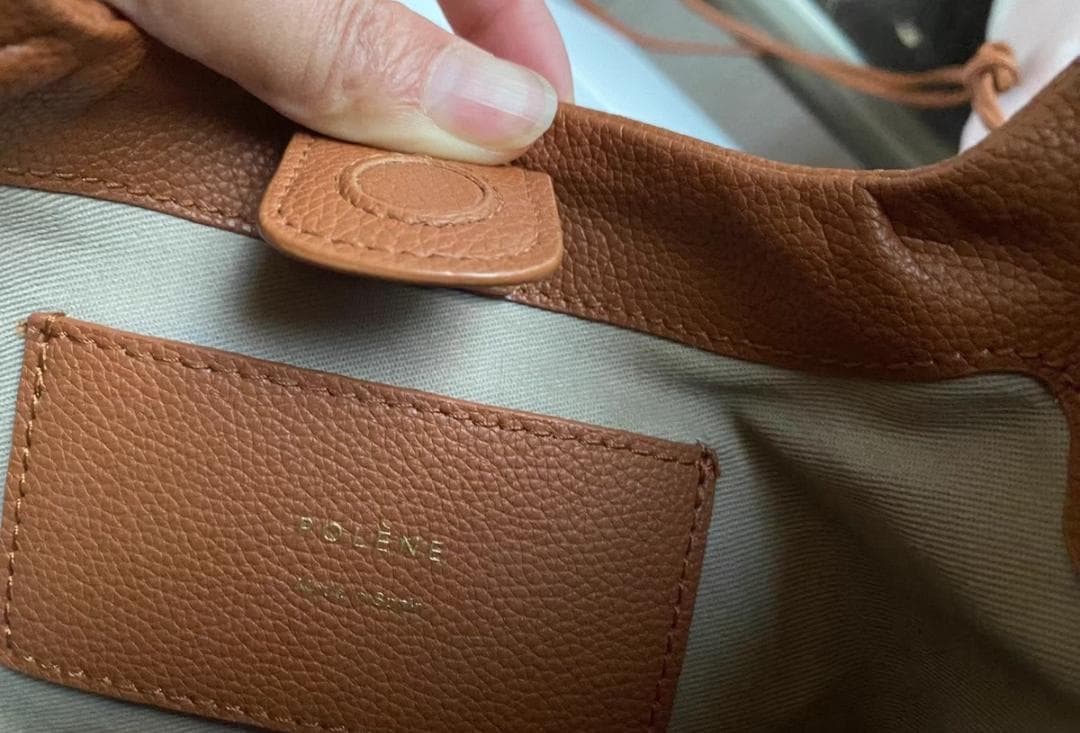 POLENE ブラウン レザーポーチ