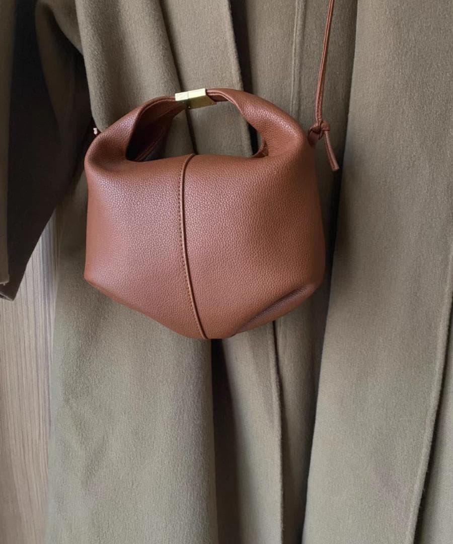 POLENE ブラウン レザーポーチ