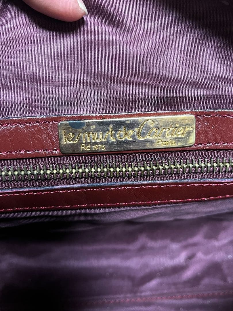 CARTIER カルティエ マストライン ボストンバッグ バーガンディ 2C