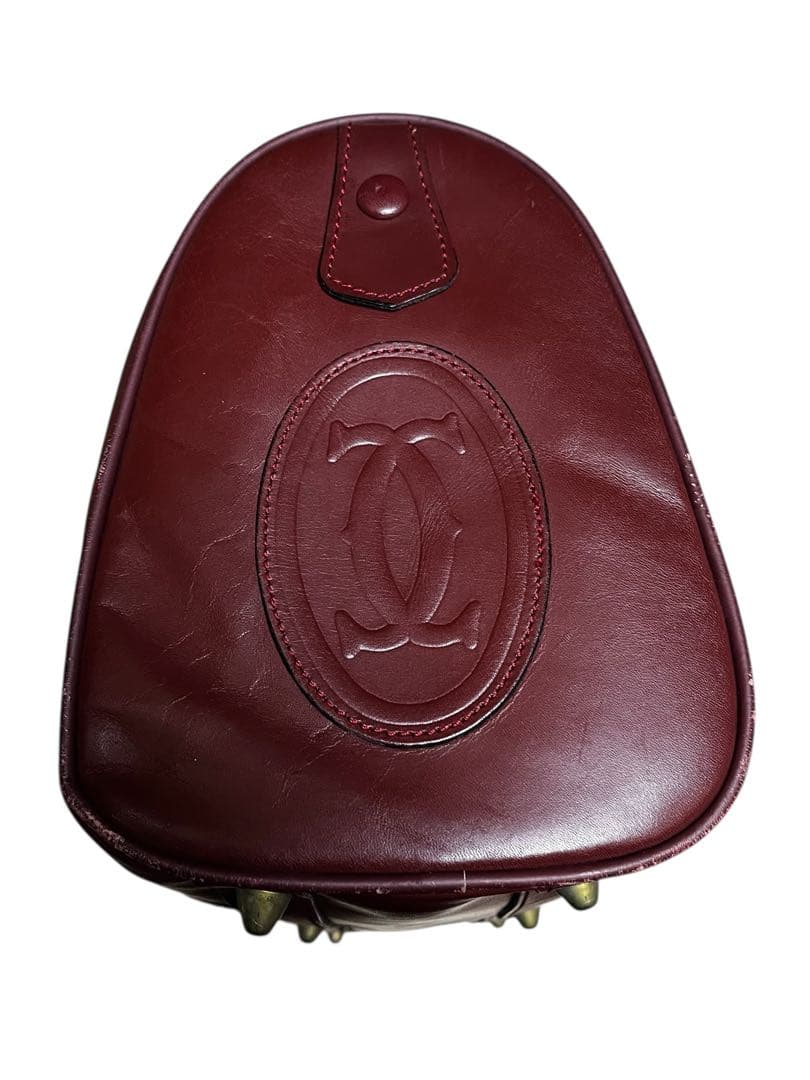 CARTIER カルティエ マストライン ボストンバッグ バーガンディ 2C