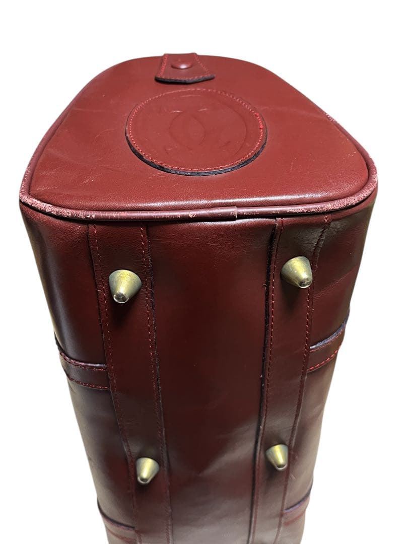 CARTIER カルティエ マストライン ボストンバッグ バーガンディ 2C