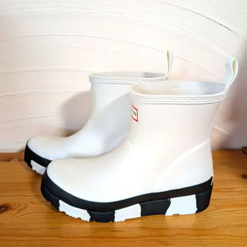 新品未使用　HUNTER ホワイト ショート　レインブーツ