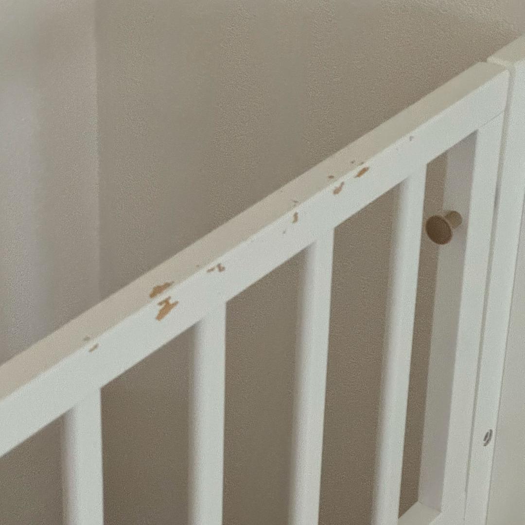 そいねーる ミニ ベビーベッド ホワイト & 専用マット・シーツ付き