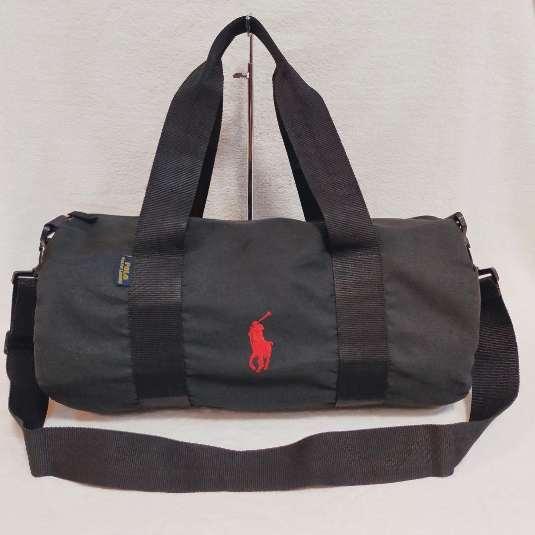 美品 ポロラルフローレン ボストンバッグ　ナイロン ブラック ホース 2way