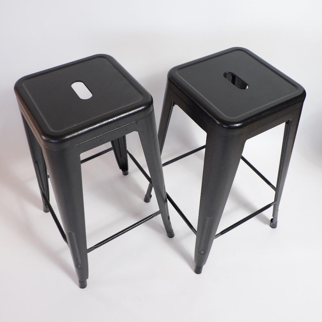 スチール製 インダストリアルスツール 2脚セット ハイスツール カフェ バー