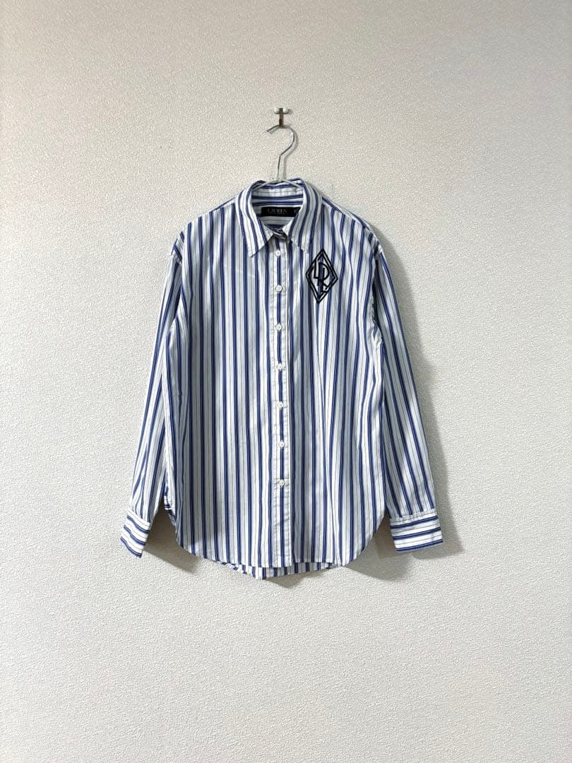 LAUREN RALPH LAUREN ストライプシャツ　刺繍　XS