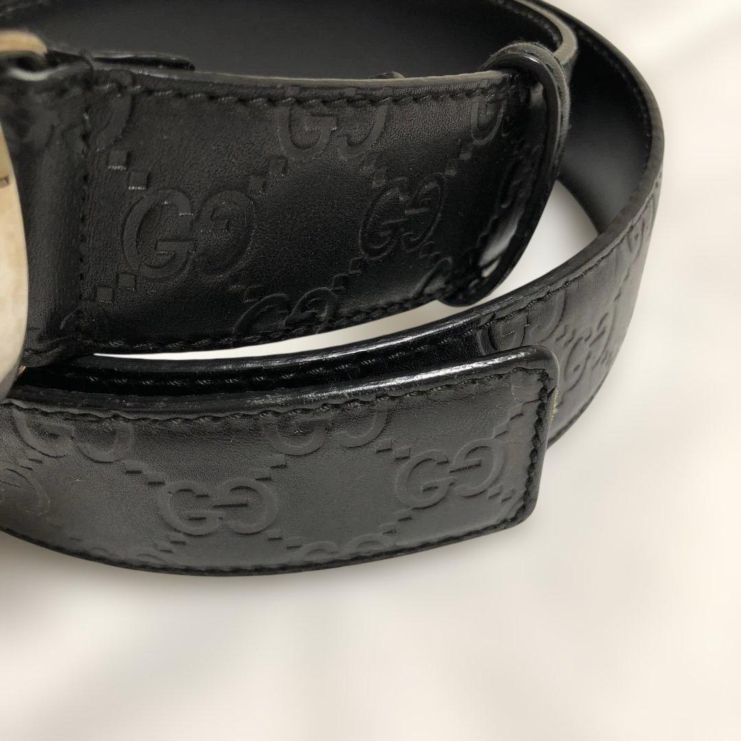 GUCCI グッチ　メンズ　ベルト　GG柄　ブラック